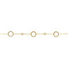 Bracelet en acier dor&eacute; cercles &eacute;vid&eacute;s et oxydes blancs sertis clos - 16+3cm