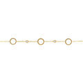 Bracelet en acier dor&eacute; cercles &eacute;vid&eacute;s et oxydes blancs sertis clos - 16+3cm Artemare