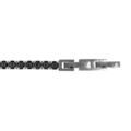 Bracelet en acier oxydes noires - 19+1cm double fermoir