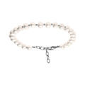 Bracelet en acier perle blanche de culture d'eau douce 6-7mm irr&eacute;guli&egrave;re - 19+3cm Artemare