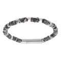 Bracelet en acier de boules de jaspe grise - 20cm Artemare