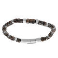 Bracelets sur Artemare : Bracelet en acier de boules marron d' ilm&eacute;nite et de bronzitite - 20cm