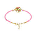 Bracelets sur Artemare : Bracelet Stella Mia en acier dor&eacute; jaune r&eacute;sine rose et violet cordon fushia - 16+3cm