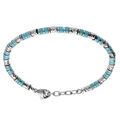 Bracelet en acier rondelles howlites bleues - 19+3cm Artemare