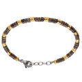 Bracelet en acier rondelles labradorites et dor&eacute;es - 19+3cm Artemare