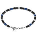 Bracelets sur Artemare : Bracelet en acier rondelles pierre de lave et PVD bleu - 19+3cm