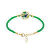 Bracelet Stella Mia: M&eacute;daillon Multicolore sur cordon vert - 16+3cm