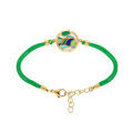 Bracelet Stella Mia: M&eacute;daillon Multicolore sur cordon vert - 16+3cm Artemare
