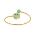 Bracelet Stella Mia : Bracelet Jonc Design Floral - Turquoise et Dorure