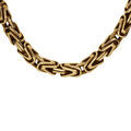 Collier en acier dor&eacute; maille royale lapid&eacute;e - 57cm Artemare