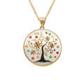 Collier Stella Mia en acier dor&eacute; jaune arbre de vie r&eacute;sine - 45+10cm Artemare