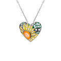 Collier Stella Mia en acier pendentif coeur r&eacute;sine multi couleur - 45+10cm Artemare