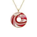 Collier Stella Mia en acier dor&eacute; pendentif anneau r&eacute;sine rose - 45+10cm Artemare