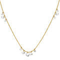 Collier en acier dor&eacute; pampilles d'oxyde blanc - 40+5cm Artemare