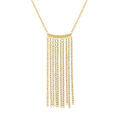 Collier en acier dor&eacute; pendant multi fils - 40+5cm Artemare