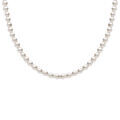 Collier en acier perles blanches imitation 4mm - 40.5+5.5cm Artemare