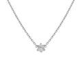 Collier en acier solitaire de 4mm oxyde blanc serti - 38cm+4cm Artemare