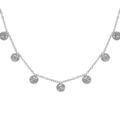 Collier en acier avec pampille pastilles martel&eacute;es - 39+5cm
