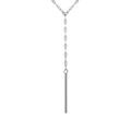 Collier en acier forme cravate avec bout vertical plein - 38+5cm