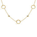 Colliers sur Artemare : Collier en acier dor&eacute; avec cercles &eacute;vid&eacute;s et oxydes blancs sertis clos - 39+5cm