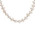 Collier en acier perle blanche de culture d'eau douce 6-7mm irr&eacute;guli&egrave;re - 40+10cm Artemare