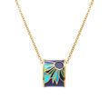 Colliers sur Artemare : Collier Stella Mia en acier dor&eacute; jaune r&eacute;sine bleue et verte - 45+10cm