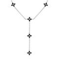 Colliers sur Artemare : Collier en acietr fleurs cravate r&eacute;sine noire - 40+5cm