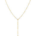 Collier en acier dor&eacute; cravate (10.5cm) r&eacute;sine blanche - 40+5cm Artemare