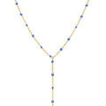Colliers sur Artemare : Collier en acier dor&eacute; cravate (10.5cm) r&eacute;sine bleue _ 40+5cm
