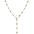 Collier en acier dor&eacute; cravate (10.5cm) r&eacute;sine noire - 40+5cm