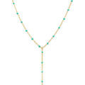 Collier en acier dor&eacute; cravate (10.5cm) r&eacute;sine turquoise - 40+5cm