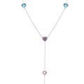 Colliers sur Artemare : Collier en acier cravate coeurs avec oxydes multi couleurs - 40+5cm