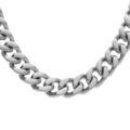Chaine sur Artemare : Collier en acier satin&eacute; maille gournette 8mm - 55cm