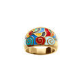 Bagues sur Artemare : Bague Stella Mia en acier dor&eacute; motif r&eacute;sine multi couleur