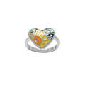 Bagues sur Artemare : Bague Stella Mia en acier forme coeur r&eacute;sine multi couleur