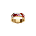 Bagues sur Artemare : Bague Stella Mia en acier dor&eacute; motif r&eacute;sine rouge, rose, blanc