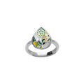 Bagues sur Artemare : Bague Stella Mia en acier forme goutte nacre et r&eacute;sine