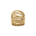 Bague en acier dor&eacute; large et ajour&eacute;e Artemare