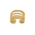 Bagues sur Artemare : Bague en acier dor&eacute; multi rangs ouverts