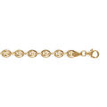 Bracelet en vermeil maille grain de caf&eacute; 6mm - 18cm
