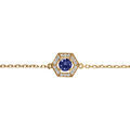 Bracelet en vermeil oxyde bleu et contour d'oxydes blancs - 16+3cm Artemare