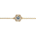 Bracelet en vermeil oxyde bleu ciel et contour d'oxydes blancs - 16+3cm