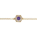 Bracelet en vermeil oxyde violet et contour d'oxydes blancs - 16+3cm Artemare