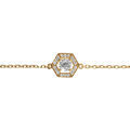 Bracelet en vermeil oxyde blanc et contour d'oxydes blancs - 16+3cm
