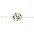 Bracelet en vermeil cercle arbre de vie avec oxydes bleus - 16+2cm Artemare