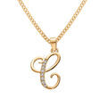 Collier en vermeil pendentif initiale C oxydes blancs sertis - 42+3cm