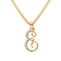 Collier en vermeil pendentif initiale E oxydes blancs sertis - 42+3cm