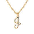 Collier en vermeil pendentif initiale j oxydes blancs sertis - 42+3cm
