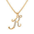 Collier en vermeil pendentif initiale K oxydes blancs sertis - 42+3cm Artemare