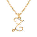 Collier en vermeil pendentif initiale Z oxydes blancs sertis - 42+3cm
